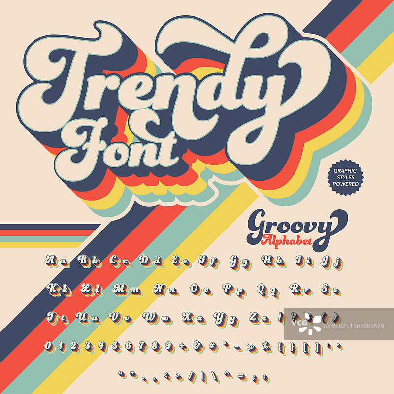 复古风格的大胆字体字母表图片素材