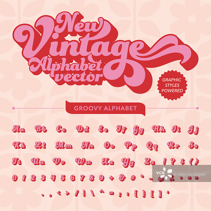 新复古时尚大胆字体字母表图片素材