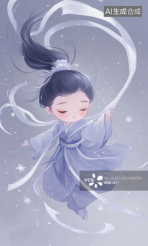 【AI数字艺术】梦幻少女跳绳图片素材