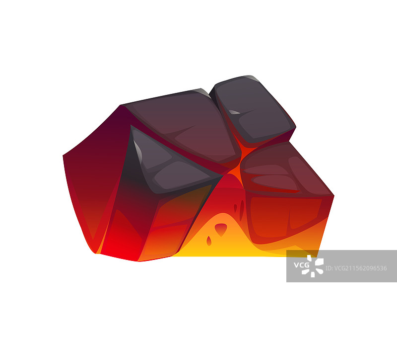 烧烤燃烧的火焰炭块卡通形象图片素材