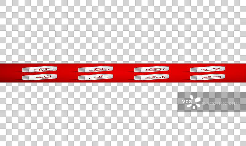 设置潜水器位置与锚船的连线图片素材