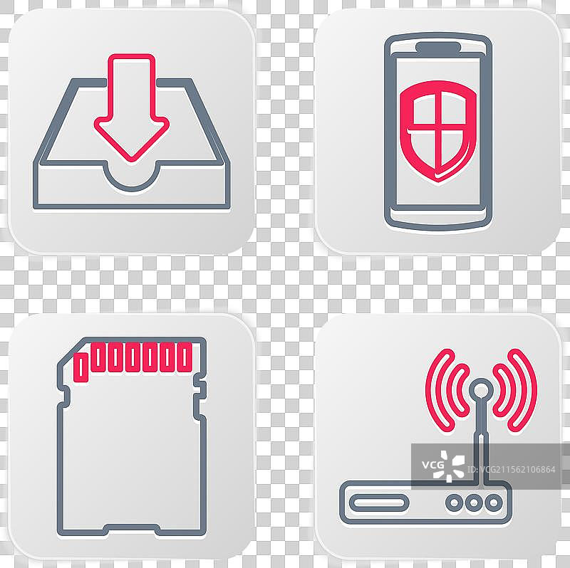 设置线路路由器和Wi-Fi SD卡资金图片素材