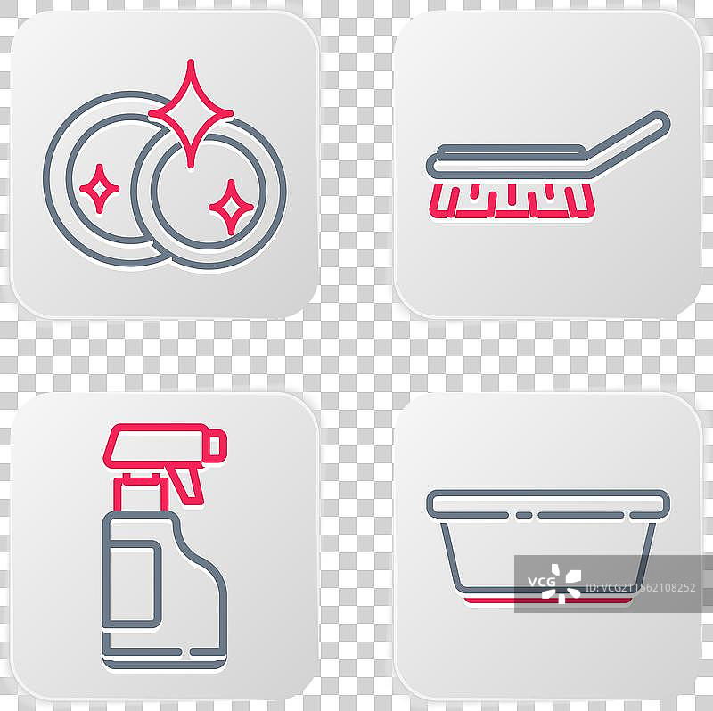 塑料盆和喷雾瓶的套装图片素材