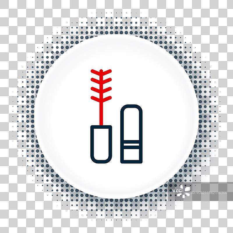 线条睫毛膏刷子图标，背景为白色图片素材