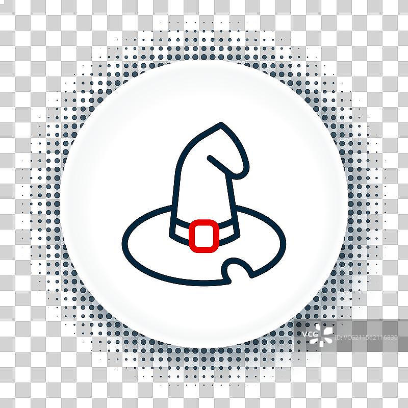 白色背景上的线条女巫帽图标图片素材