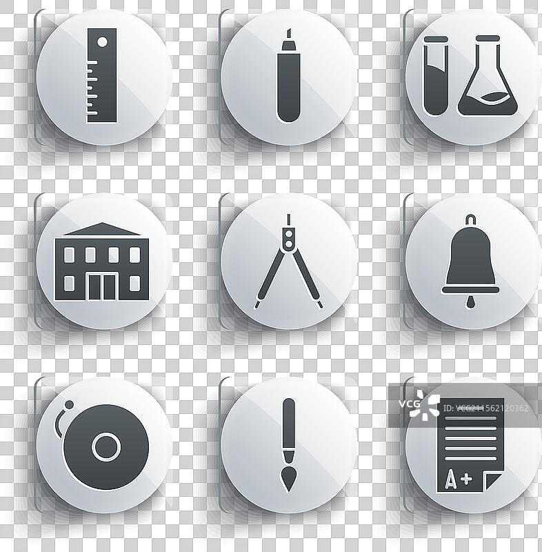 带有加号等级的画笔考试试卷图片素材