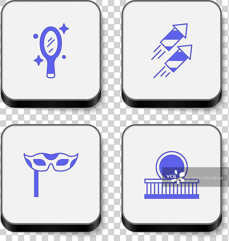 魔法手镜烟花火箭节日庆典图片素材