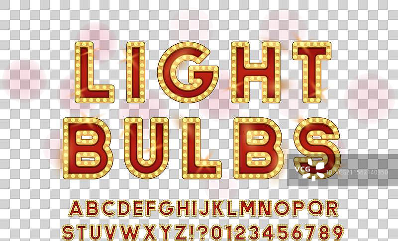 发光边框的拉丁字体和数字图片素材