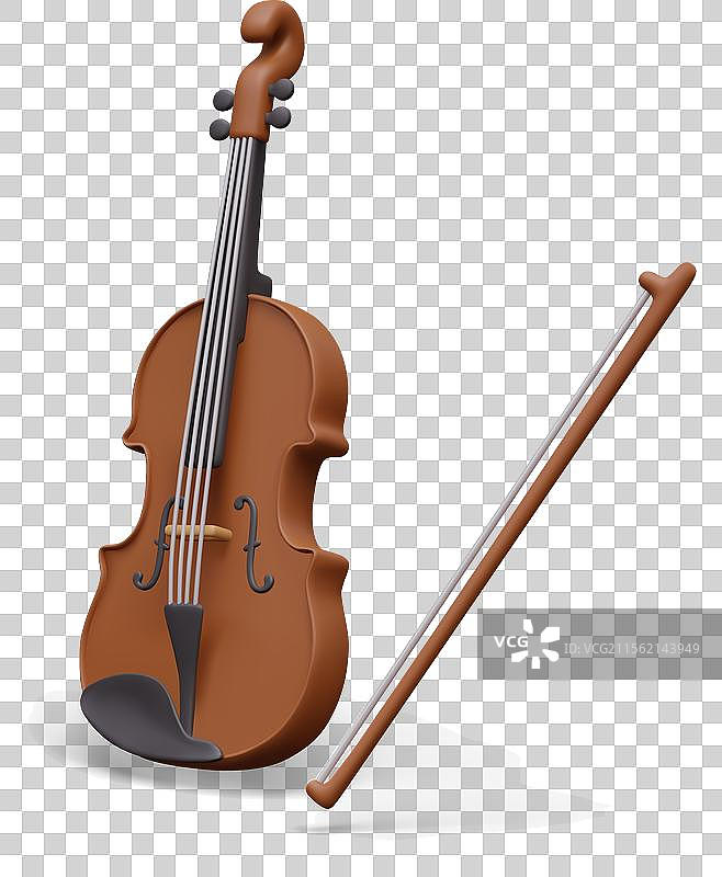 逼真的小提琴和弓，古典弦乐器图片素材