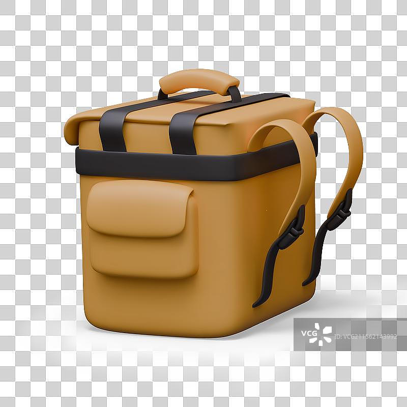 黄色冰箱袋特写，方形，宽敞图片素材