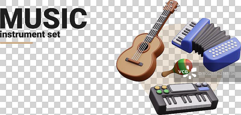 各种类型的乐器组合图片素材