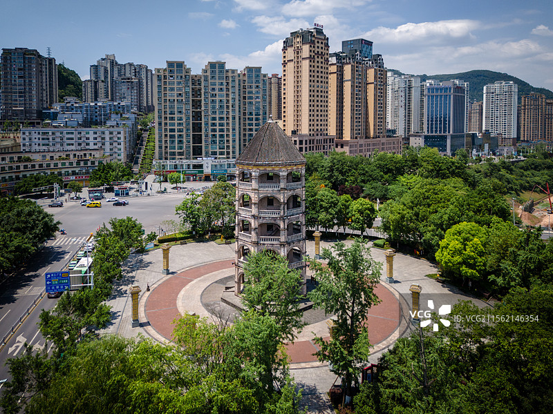 航拍四川巴中回风亭图片素材