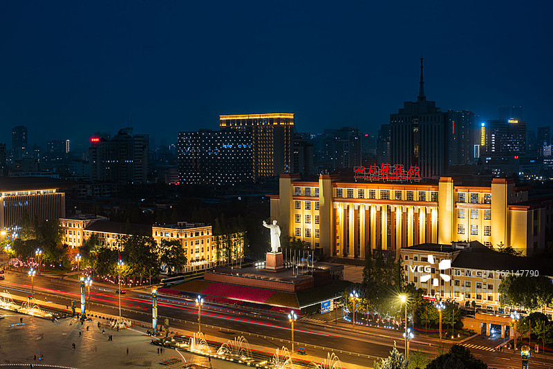 成都天府广场夜景图片素材