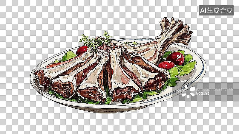 【AI数字艺术】手抓羊肉图片素材