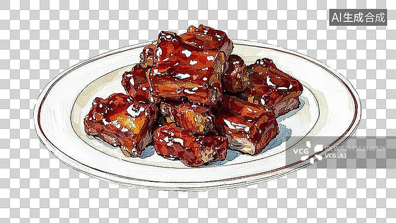 【AI数字艺术】糖醋排骨图片素材