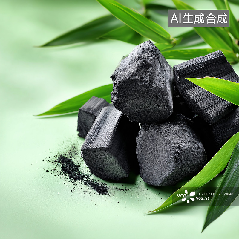 【AI数字艺术】竹炭活性炭图片素材