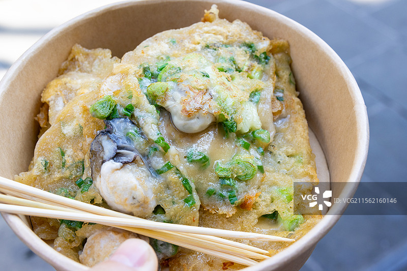 广东潮汕特色小吃蚝烙图片素材