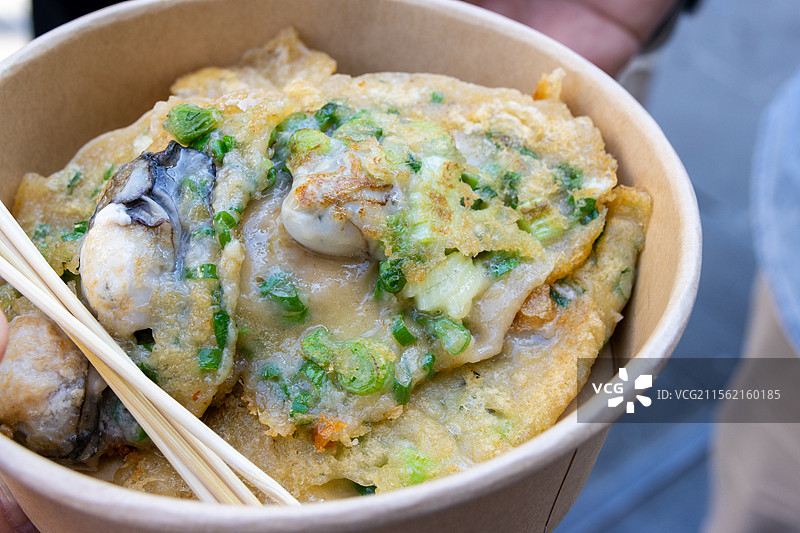 广东潮汕特色小吃蚝烙图片素材