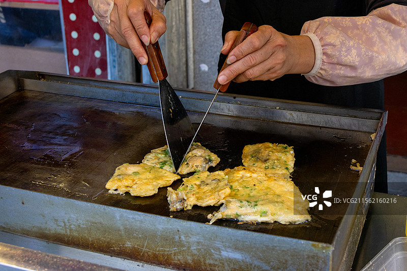 广东潮汕特色小吃蚝烙图片素材