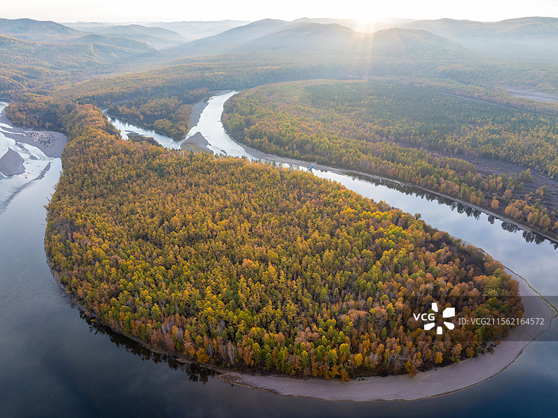 航拍内蒙古呼伦贝阿尔山尔黑山头风景区图片素材