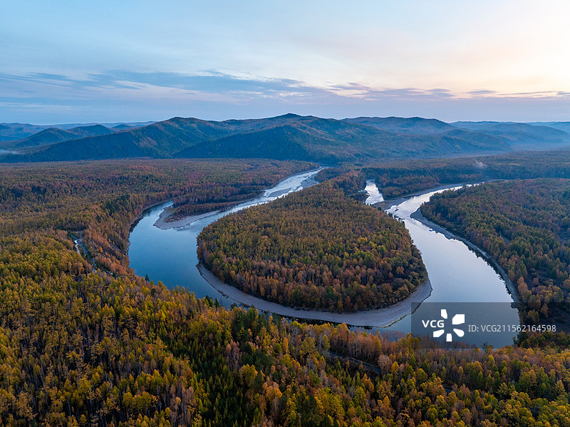 航拍内蒙古呼伦贝阿尔山尔黑山头风景区图片素材