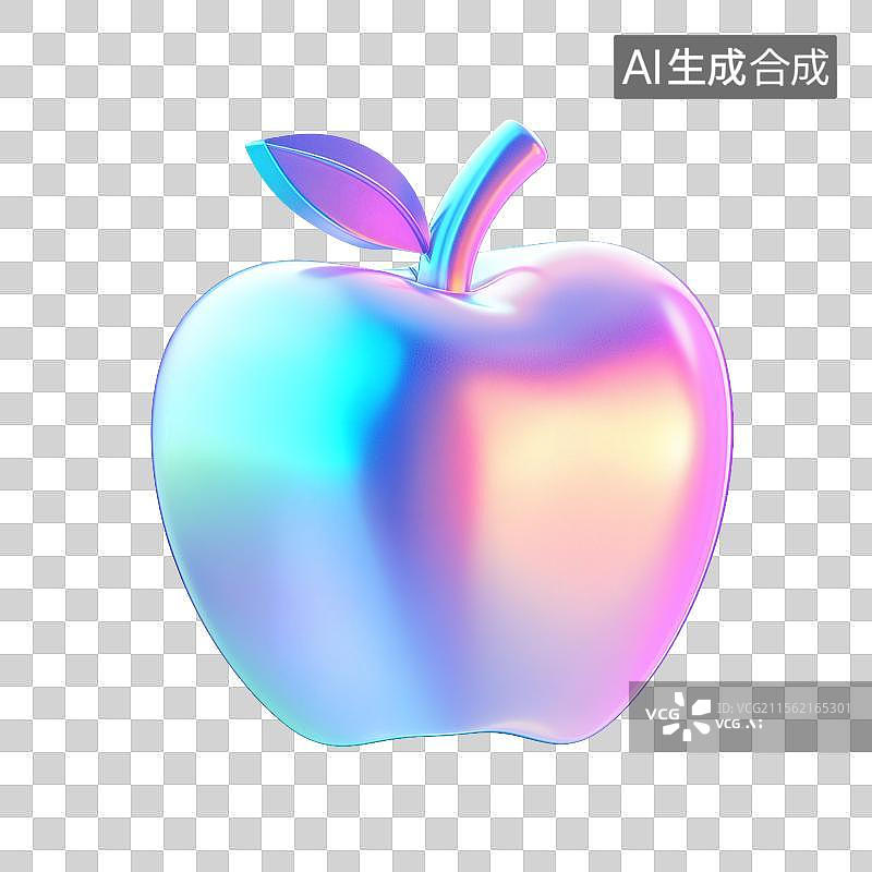 【AI数字艺术】酸性设计元素：苹果图片素材