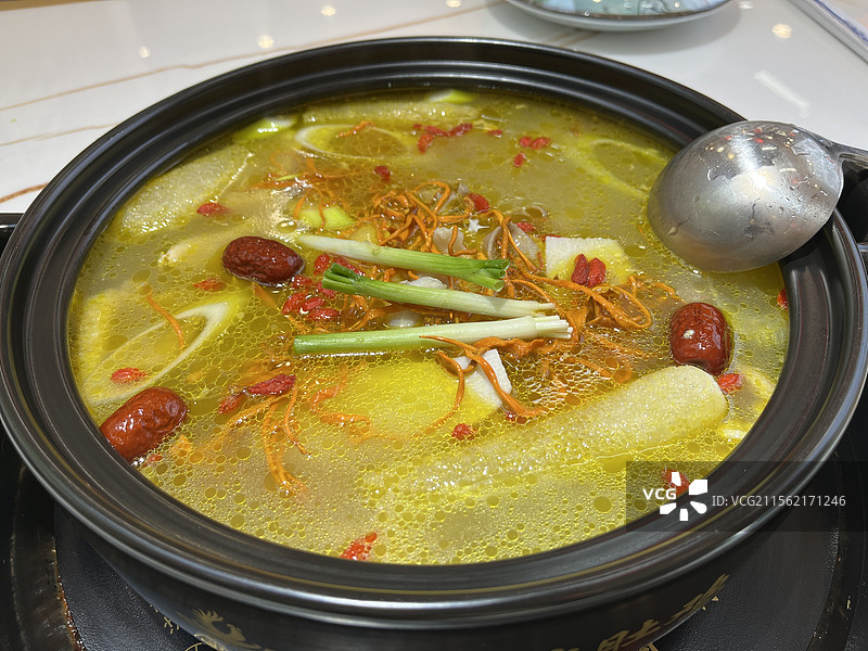 虫草花鸡汤图片素材