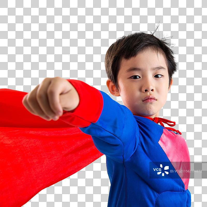 小男孩扮超人图片素材