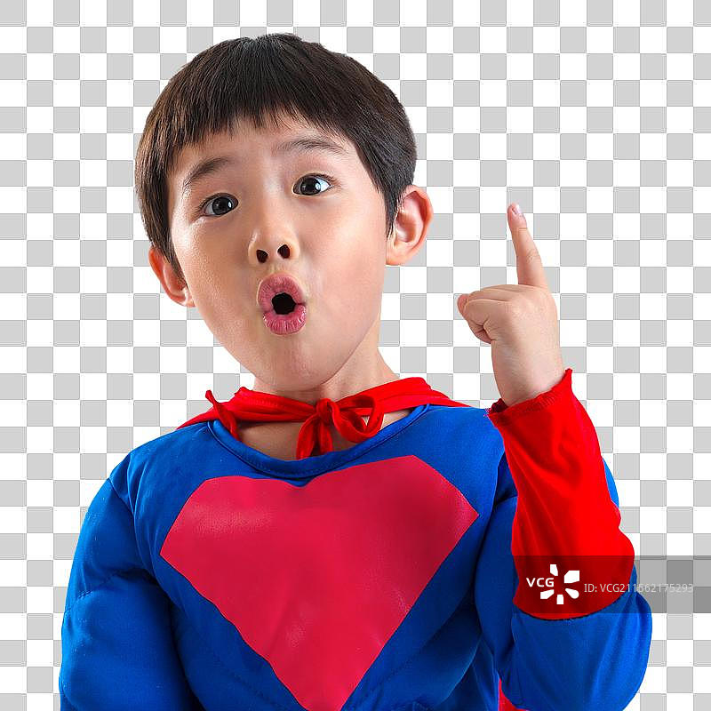 小男孩扮超人图片素材