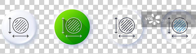 圆形面积线条图标领土尺寸标志图片素材