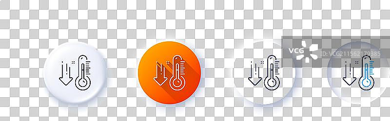 低温度计线条图标 温度诊断图片素材