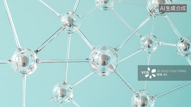 【AI数字艺术】透明分子结构图图片素材