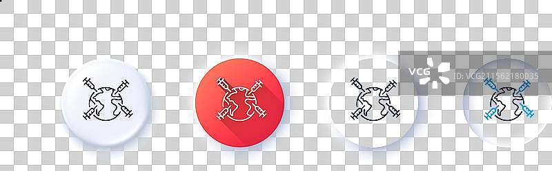 世界疫苗接种线条图标 新冠疫苗注射器标志图片素材