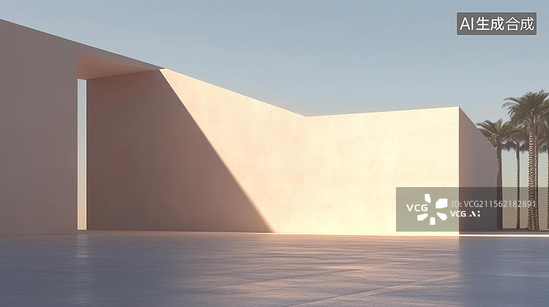 【AI数字艺术】现代极简主义建筑外观设计图片素材