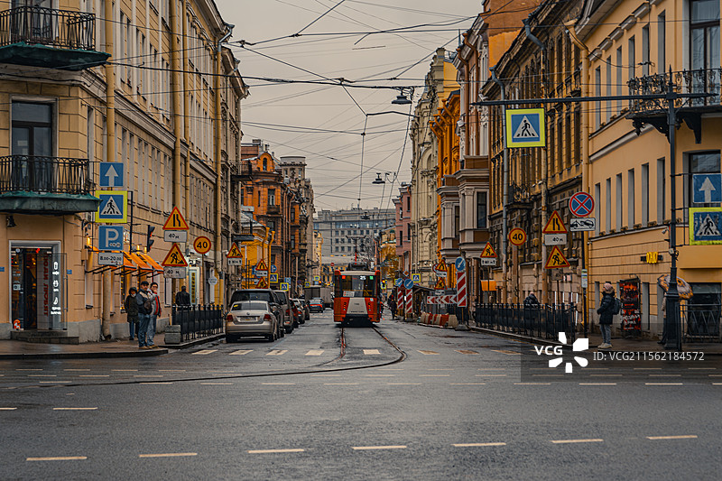 圣彼得堡市区电车图片素材