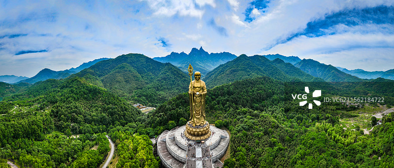 九华山大愿文化园与地藏王菩萨像+安徽省池州市青阳县九华山-大愿文化园图片素材