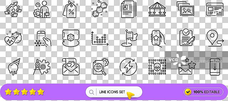 冰淇淋和相册的线条图标用于网页图片素材