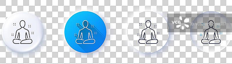 瑜伽线条图标冥想姿势标志线条图标图片素材