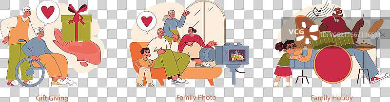 祖父母节平面设计图片素材