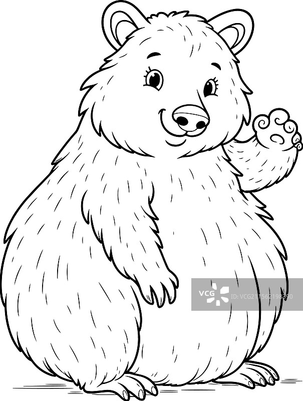 袋熊线条艺术图片素材