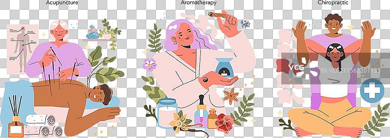替代医学扁平图标图片素材