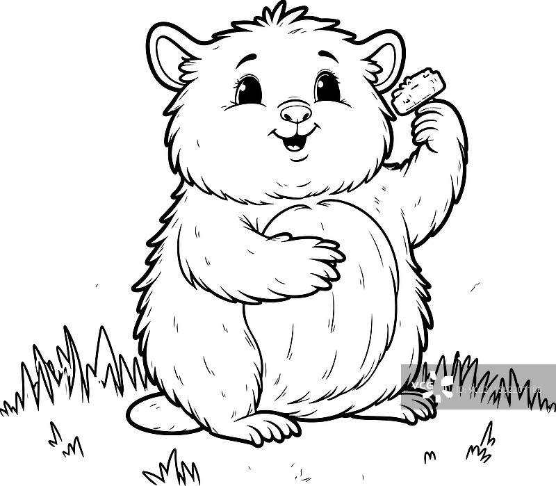 袋熊线条艺术图片素材