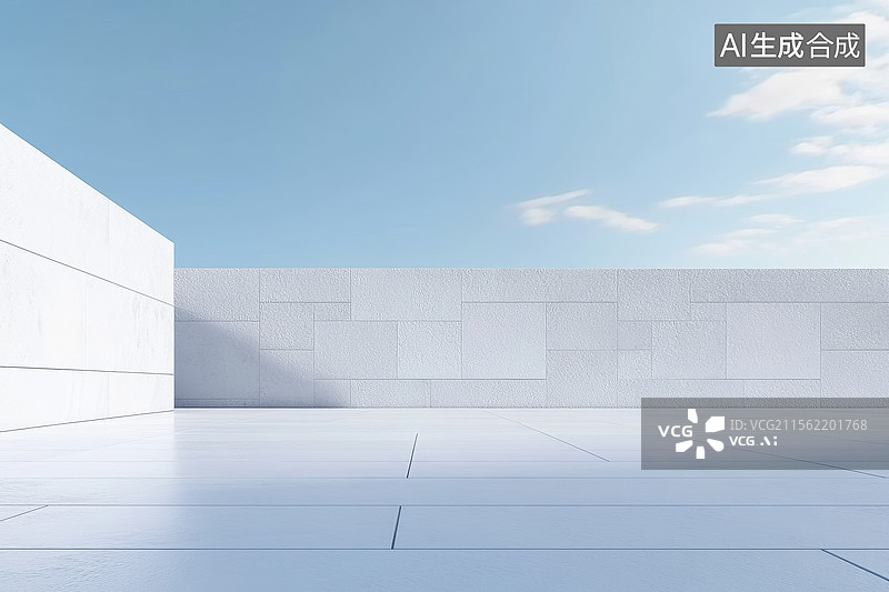【AI数字艺术】现代建筑外墙与天空图片素材