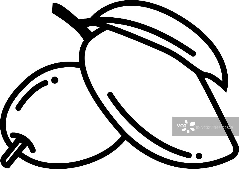 芒果轮廓图标涂鸦图片素材