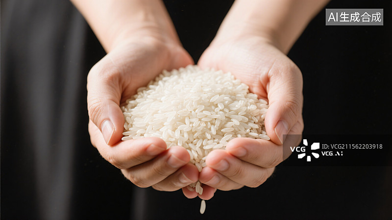 【AI数字艺术】双手捧着大米图片素材