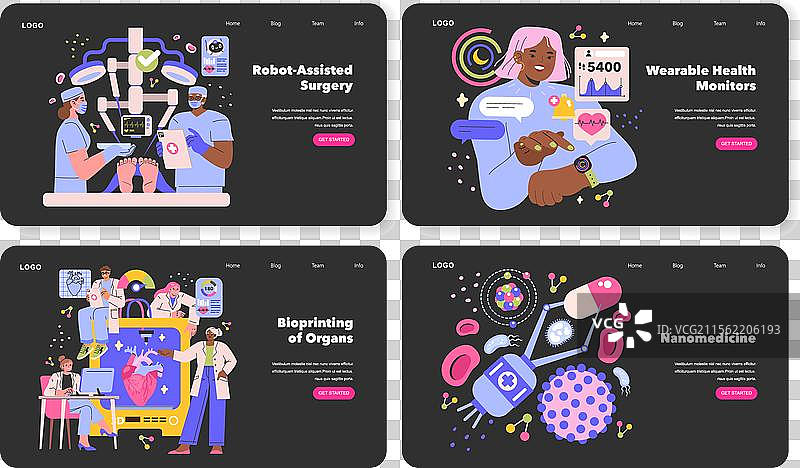 未来医学扁平化设计图片素材