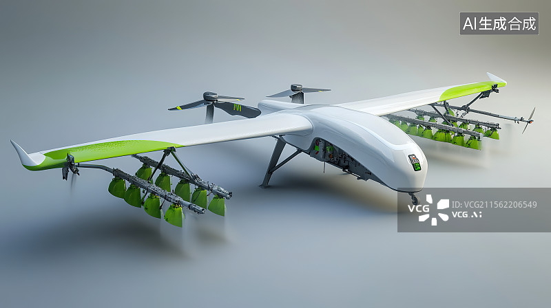 【AI数字艺术】喷洒农药防治病虫害的无人机模型3D渲染图片素材