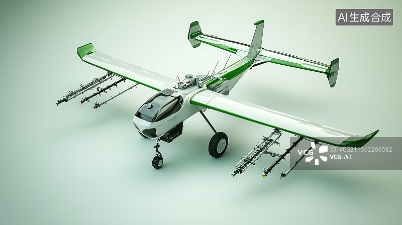 【AI数字艺术】喷洒农药防治病虫害的无人机模型3D渲染图片素材