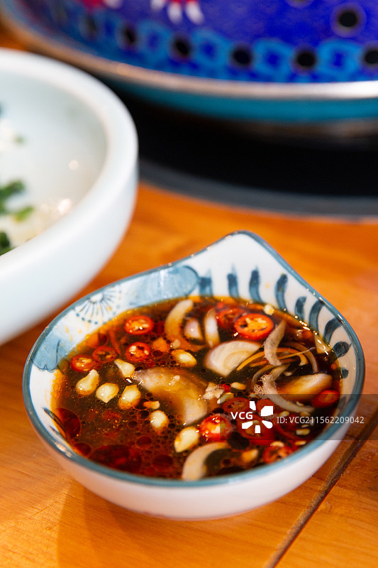 海南椰子鸡火锅经典蘸料图片素材