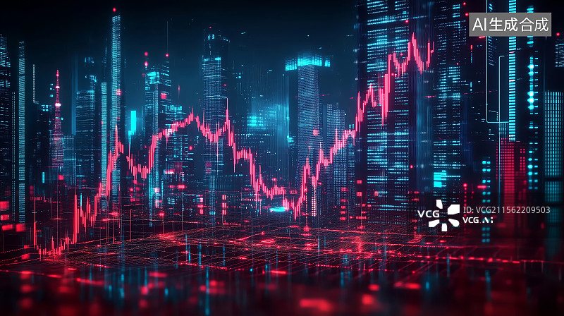 【AI数字艺术】金融交易场所数据特写图片素材
